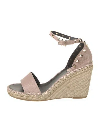 Pre-owned Valentino Garavani Jute Espadrilles In Neutral