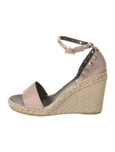 Pre-owned Valentino Garavani Jute Espadrilles In Neutral