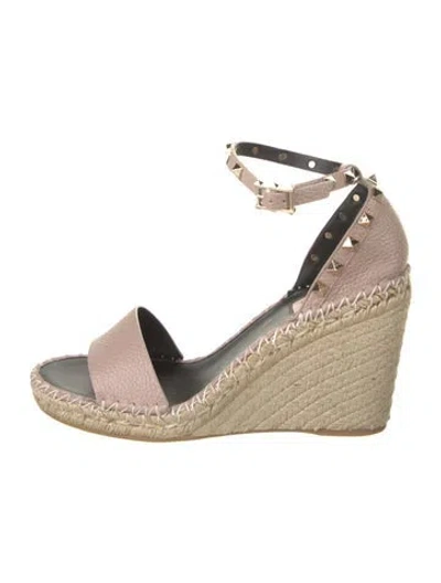 Pre-owned Valentino Garavani Jute Espadrilles In Neutral