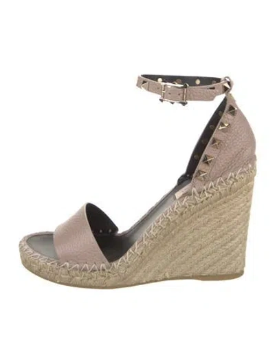 Pre-owned Valentino Garavani Jute Espadrilles In Neutral