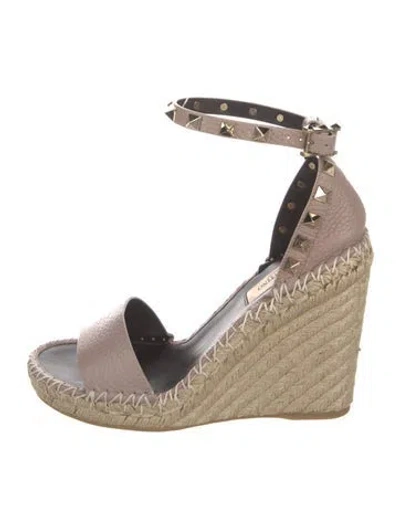 Pre-owned Valentino Garavani Jute Espadrilles In Neutral