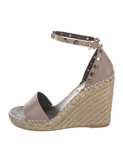 Pre-owned Valentino Garavani Jute Espadrilles In Neutral