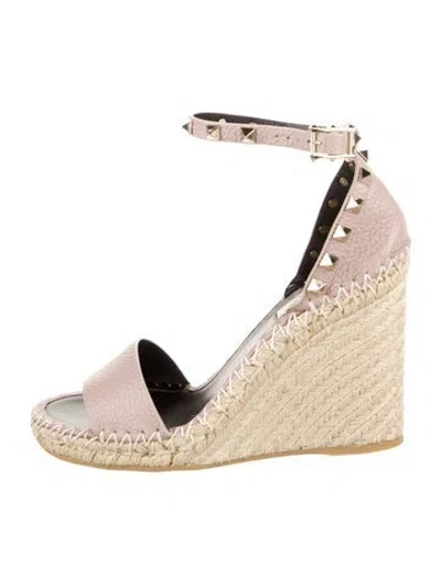 Pre-owned Valentino Garavani Jute Espadrilles In Neutral