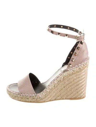 Pre-owned Valentino Garavani Jute Espadrilles In Neutral