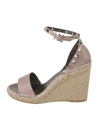 Pre-owned Valentino Garavani Jute Espadrilles In Neutral