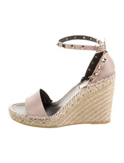 Pre-owned Valentino Garavani Jute Espadrilles In Neutral