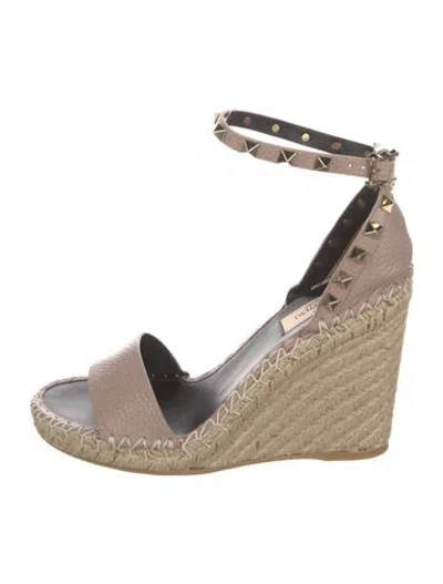 Pre-owned Valentino Garavani Jute Espadrilles In Neutral