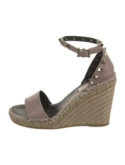 Pre-owned Valentino Garavani Jute Espadrilles In Neutral