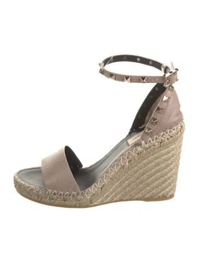 Pre-owned Valentino Garavani Jute Espadrilles In Neutral