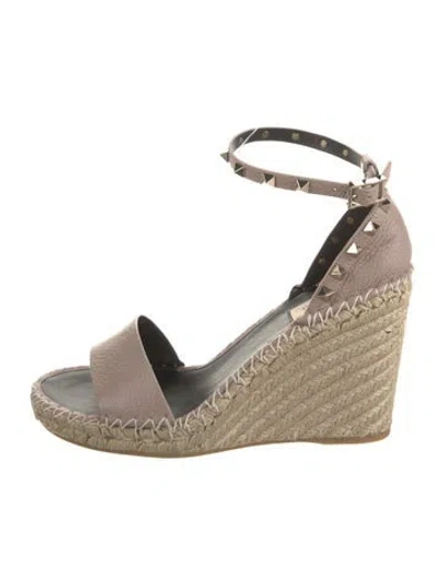Pre-owned Valentino Garavani Jute Espadrilles In Neutral