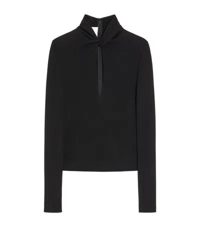 Valentino Keyhole Long-sleeve Top In Black