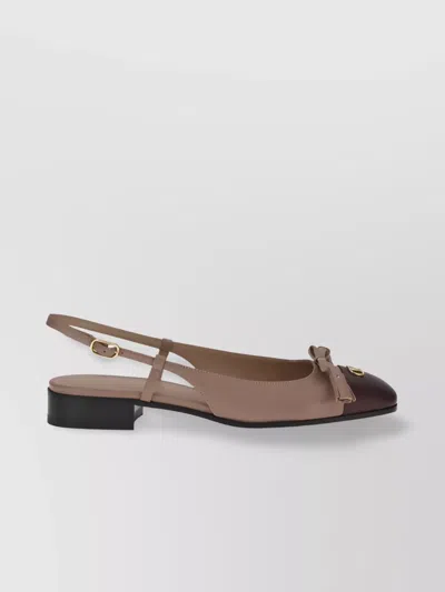 Valentino Garavani Valet Du Roi Ballerinas In Brown