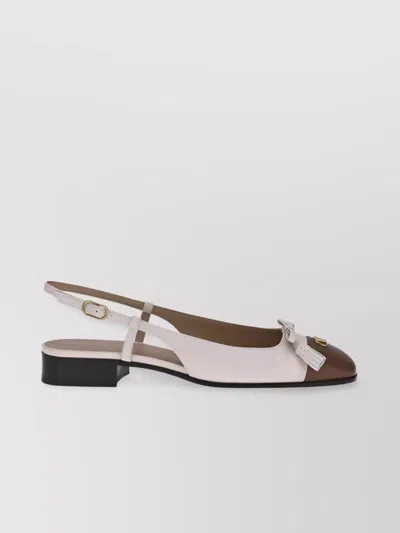 Valentino Garavani King's Valet Slingback Ballerinas In Neutral