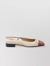 Valentino Garavani Vlogo Two-tone Slingback Ballet Flat In Neutral