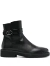 Valentino Buckled Ankle Boots In 0no Nero