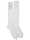 Valentino Embellished Pointelle-knit Cotton Socks In White