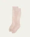 Valentino Knee-high Lace Socks In Pink