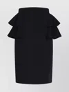Valentino Couture Crepe High-waisted Skirt With Ruffle Detail