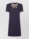 Valentino Knee Length Dress Short Sleeves In Blue