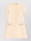 Valentino Beige Wool And Silk Short Dress