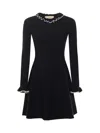 Valentino Knit Dress With Ruffles In Blue