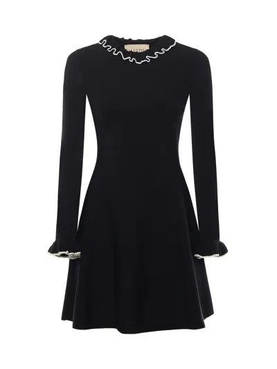 VALENTINO KNIT DRESS WITH RUFFLES