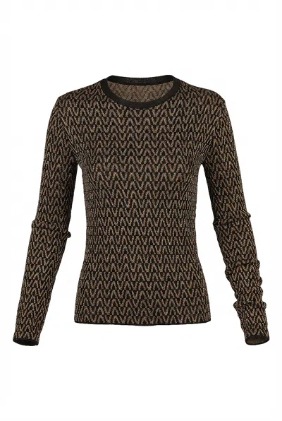 Valentino Knit Geometric Sweater In Animal Print