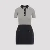 Valentino Multicolor Cotton Mini Dress In Cl Avorio Navy Oro