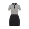 Valentino Multicolor Cotton Mini Dress In Black