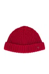 Valentino Knitted Beanie In Rosso