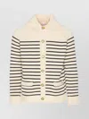 Valentino Striped Shawl Collar Cardigan Pockets