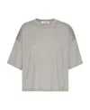 Valentino Knitted Cashmere-silk T-shirt In Gray