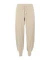 Valentino Ribbed Wool And Pointelle-knit Track Pants In Beige
