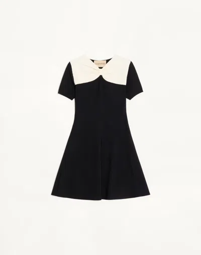 Valentino Knitted Dress Woman Black/ivory S In Multi