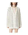 Valentino Knitted Inlaid Cardigan In White