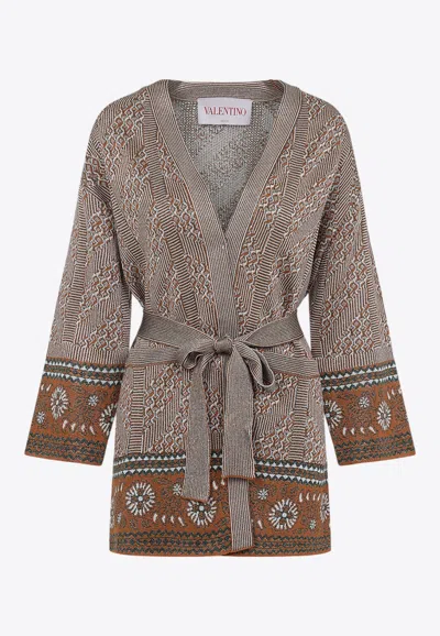 Valentino Viscose Cardigan In Neutral