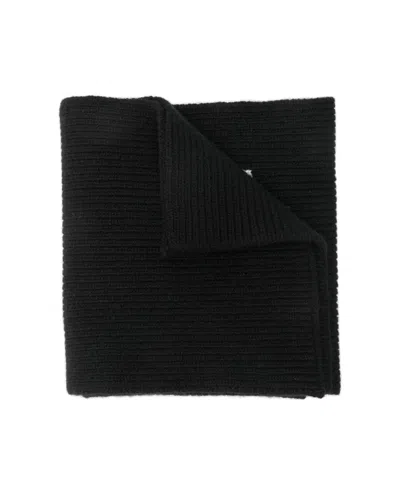 Valentino Knitted Logo Scarf In Black