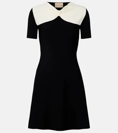 Valentino Bow Detail Dress Contrasting Yoke Design In Animal Print