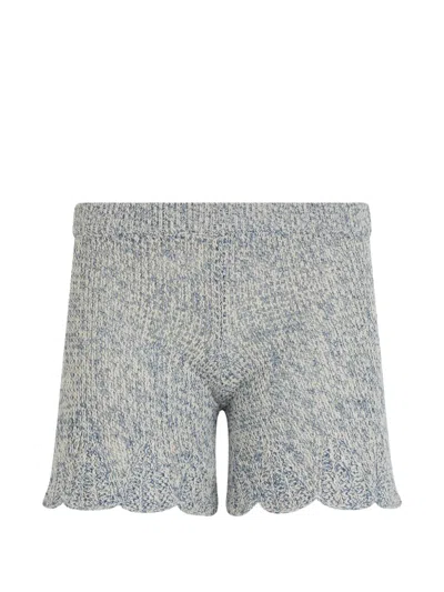 Valentino Knitted Shorts In Blue