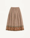 Valentino Knit Lurex Midi Skirt In Orange Gingembre/beige