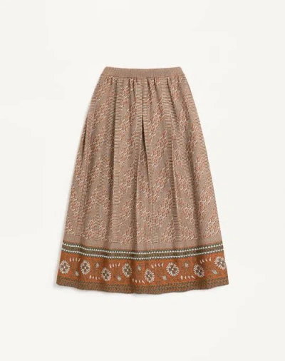 Valentino Knit Lurex Midi Skirt In Multicolour