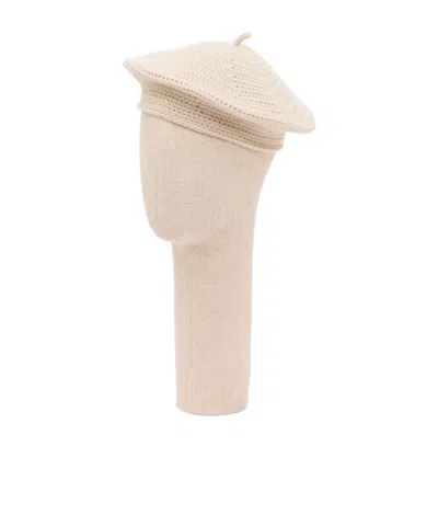 Valentino Garavani Knitted Wool Hat In Nude
