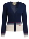 Valentino Garavani Women Navy Blue Wool Cardigan In Blue