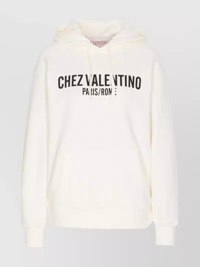 Valentino Knitwear Hooded Design Kangaroo Pocket In Neutral
