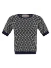 Valentino Garavani Toute La V Jacquard Virgin Wool Sweater In Cream