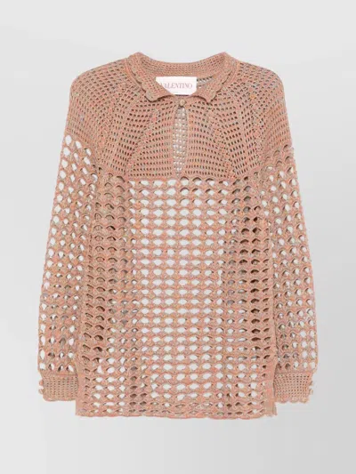 VALENTINO KNITWEAR WITH BUTTON DETAIL AND HIGH NECK