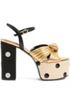 Valentino 125mm Vlogo Crasher Sequined Polka Dot Leather Platform Sandals In Multi