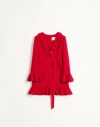 Valentino Virgin Wool-blend Dress In Red