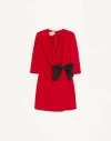Valentino Draped Wrap Bow Mini Dress In Red