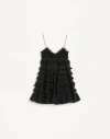 Valentino Kurzes Kleid Aus Chiffon Frau Schwarz 44